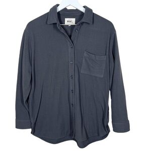 Madewell MWL Fleecelayer Shirt-Jacket Dark Gray Recycled Polyester Size Small